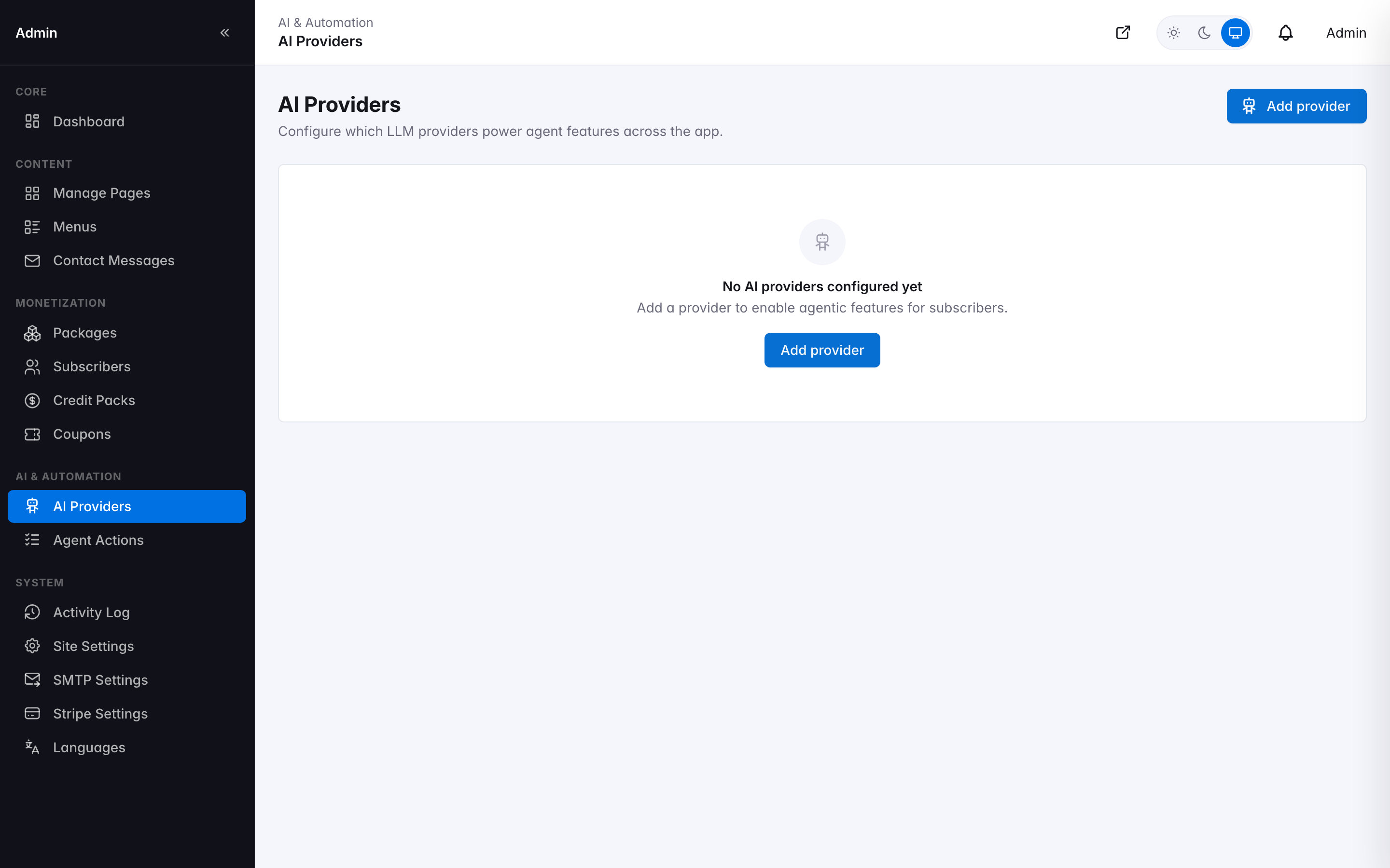 AI Providers configuration