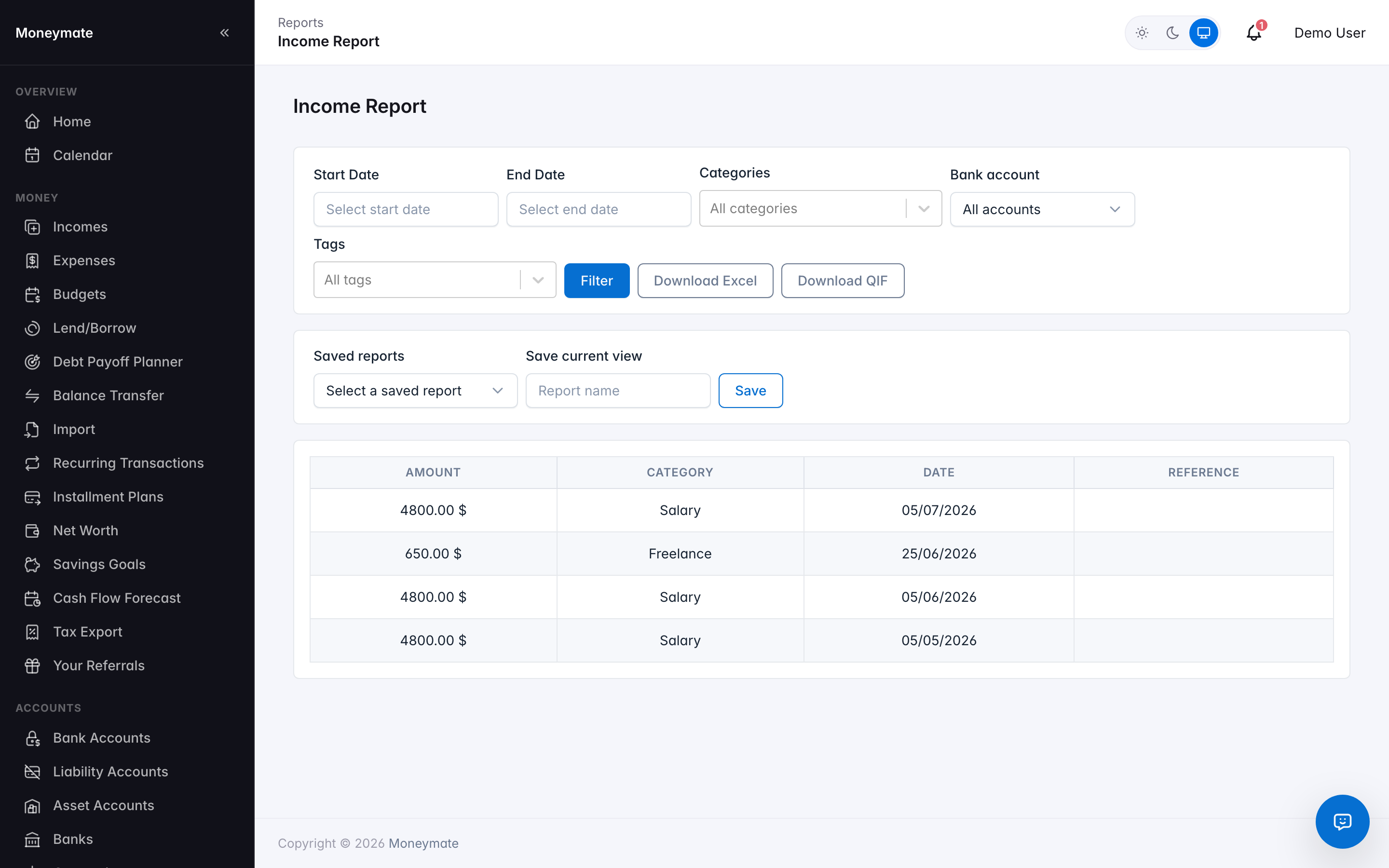 Income Report